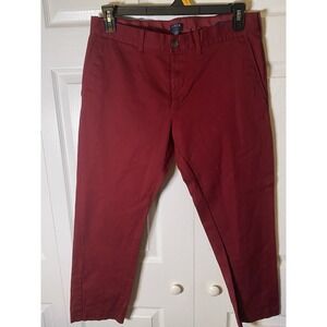 J.CREW Flex Slim Fit Stretch Men's Red Cotton Twill Chino Pants 32x32